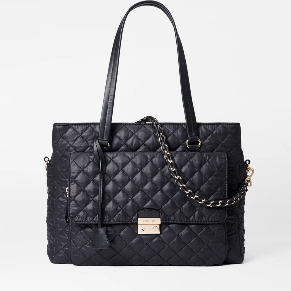 MZ Wallace Black Quilted Tote Bag